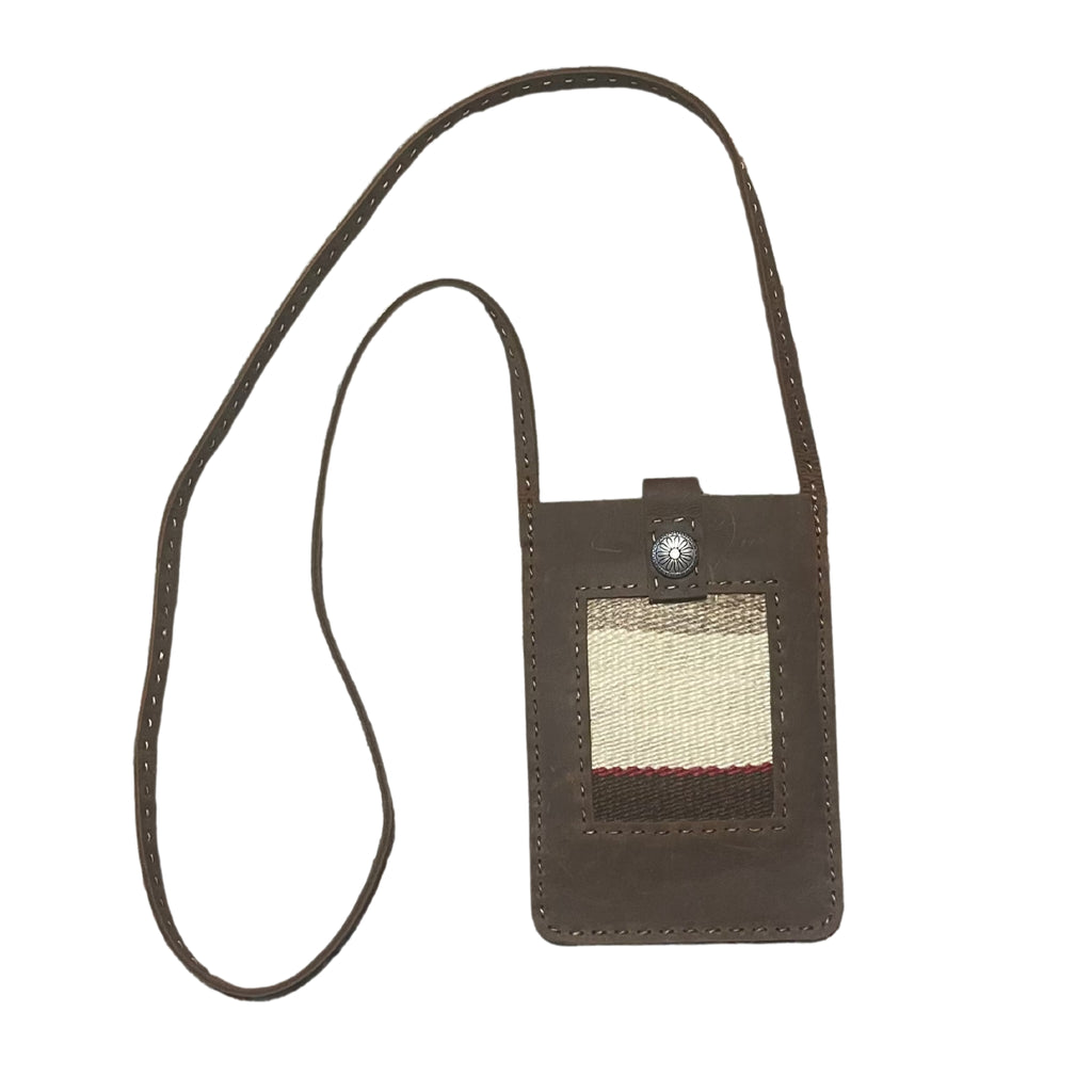 Brown leather cell phone holder
