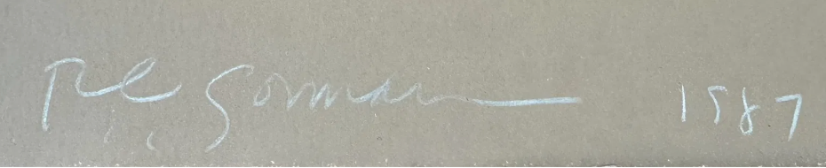 Signature with a date on a plain background