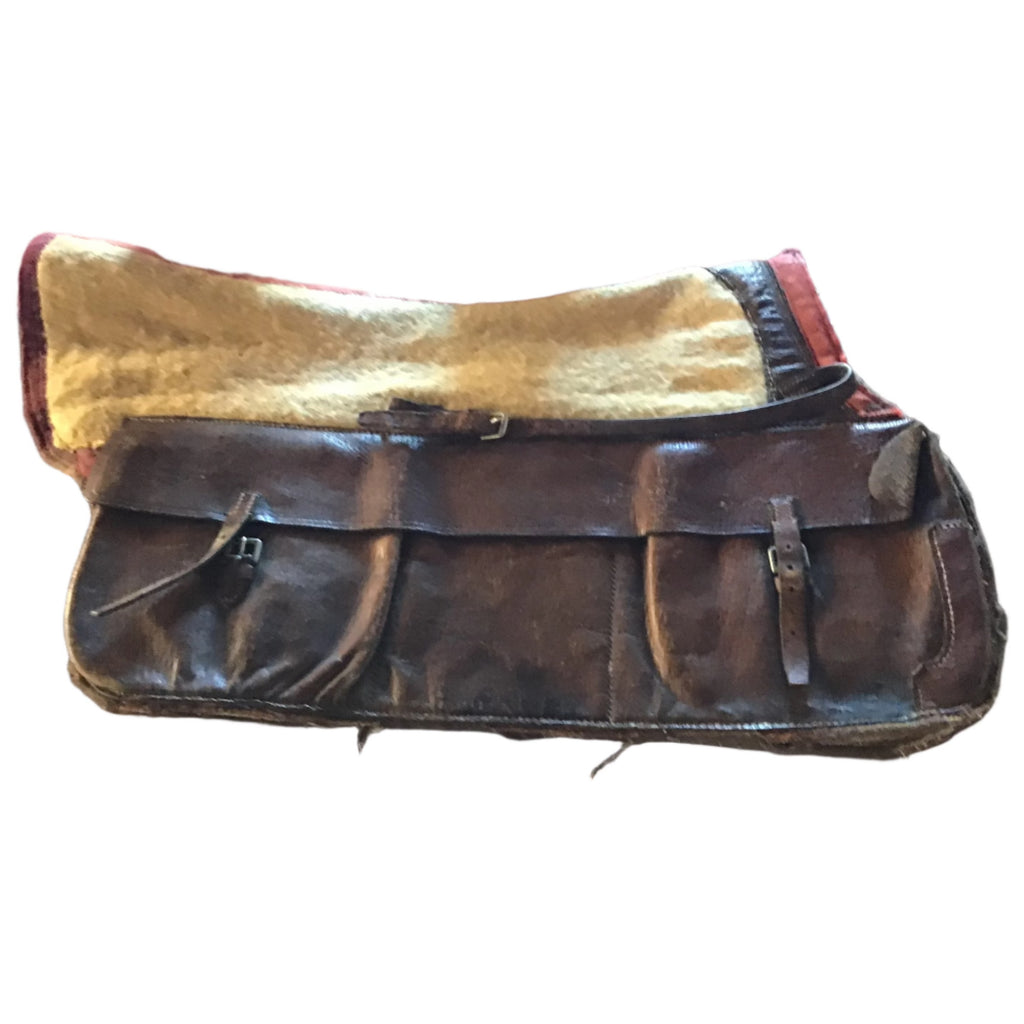 Brown leather saddle bag