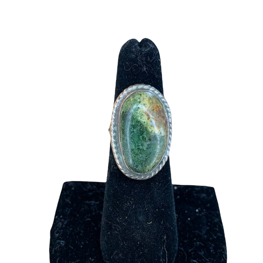 Silver Ring with Green Stone