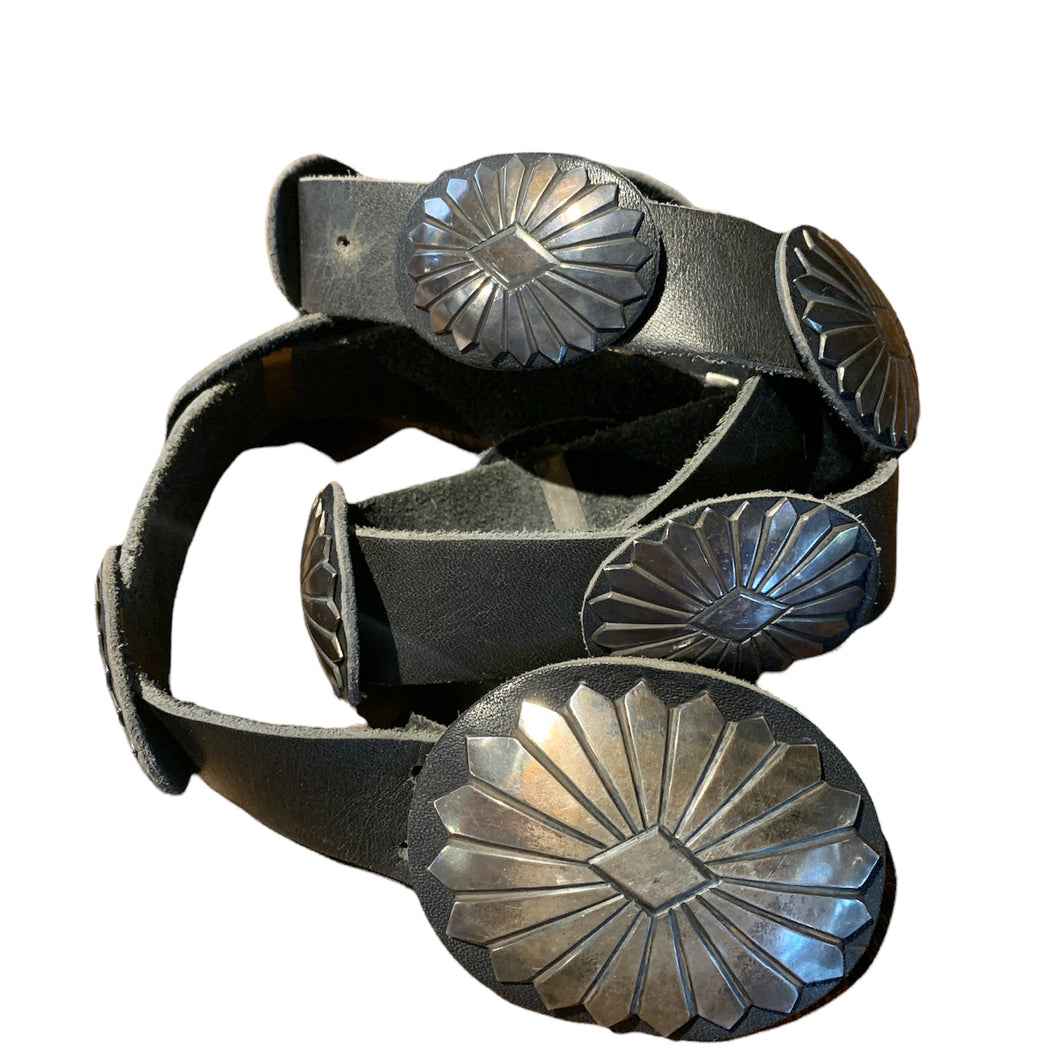 Black Leather Concho Belt