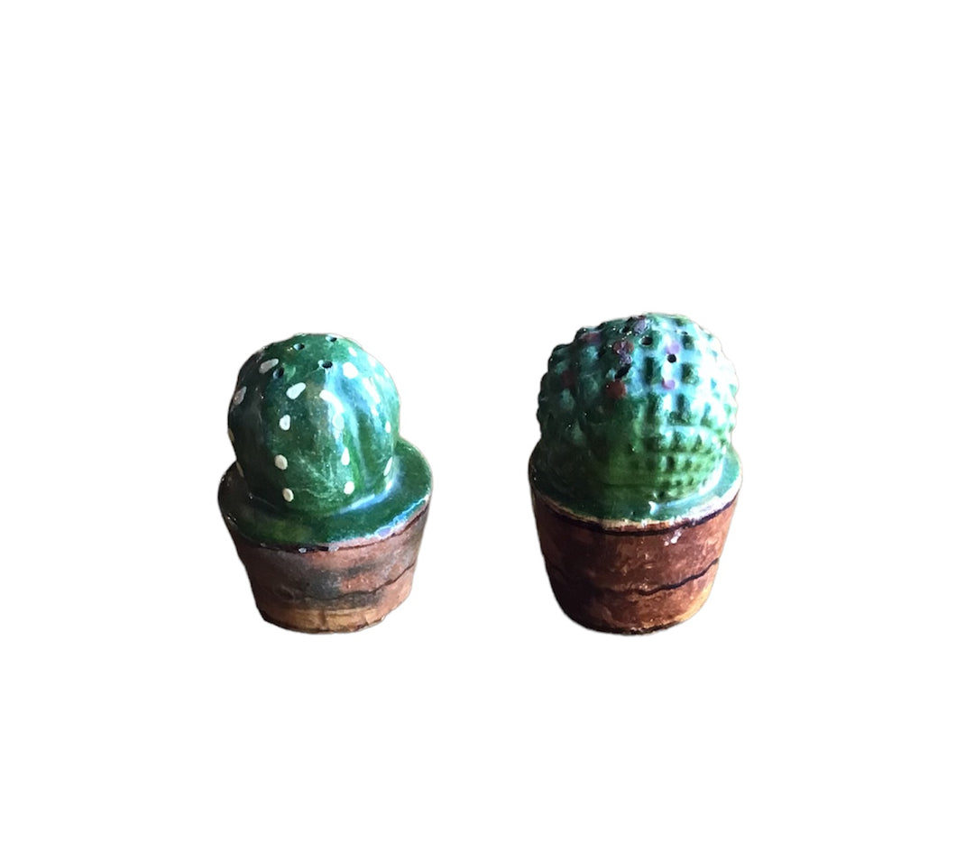 Mexican Pottery Cactus Salt and Pepper Shakers