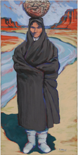 Load image into Gallery viewer, R. MILLS PAINTING NATIVE AMERICAN WOMAN, 48&quot; X 24&quot;
